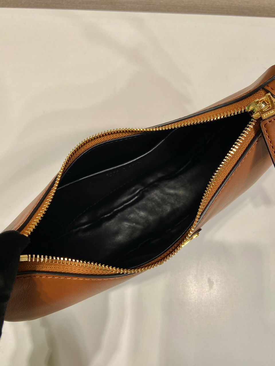 Prada Arqué Leather Brandy