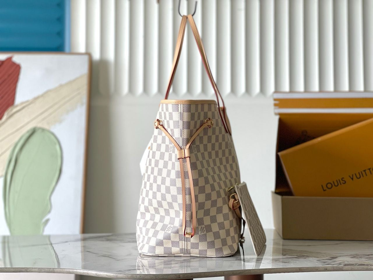 Lv Neverfull Inside Out MM White