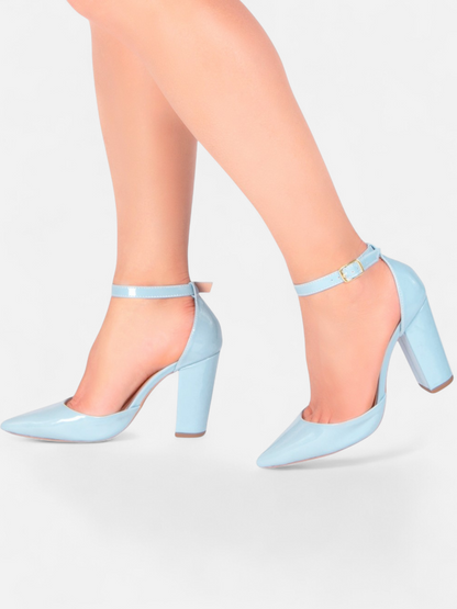 Scarpin Verniz Caramelo com Fivela Dourada
