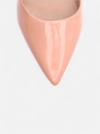Scarpin Verniz Caramelo com Fivela Dourada
