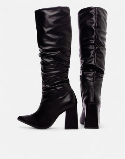 Bota Napa Franzida Cano Alto Salto Bloco
