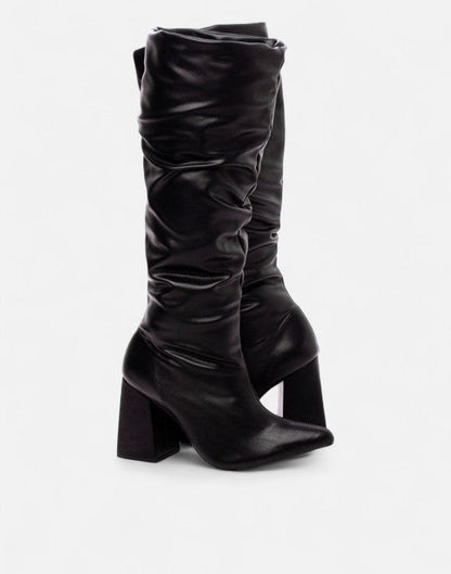 Bota Napa Franzida Cano Alto Salto Bloco