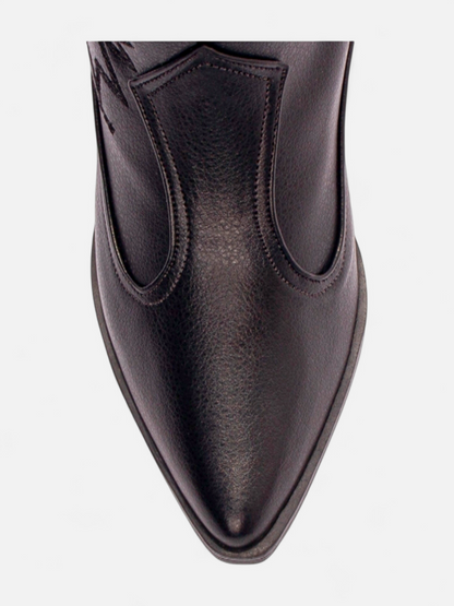 Bota Texana Salto Grosso Cano Baixo Bordada