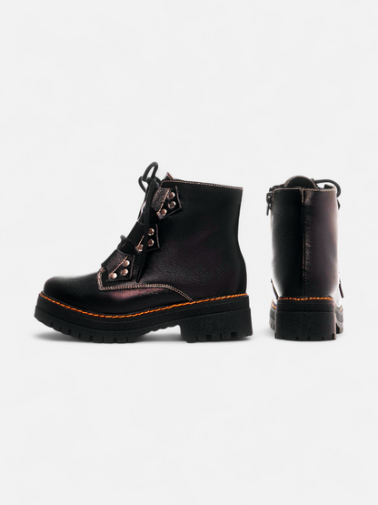 Bota Coturno Couro Sola Tratorada