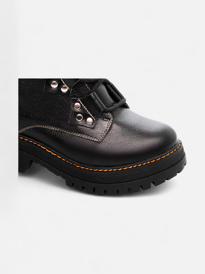 Bota Coturno Couro Sola Tratorada