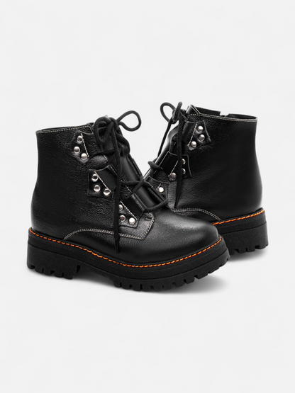 Bota Coturno Couro Sola Tratorada
