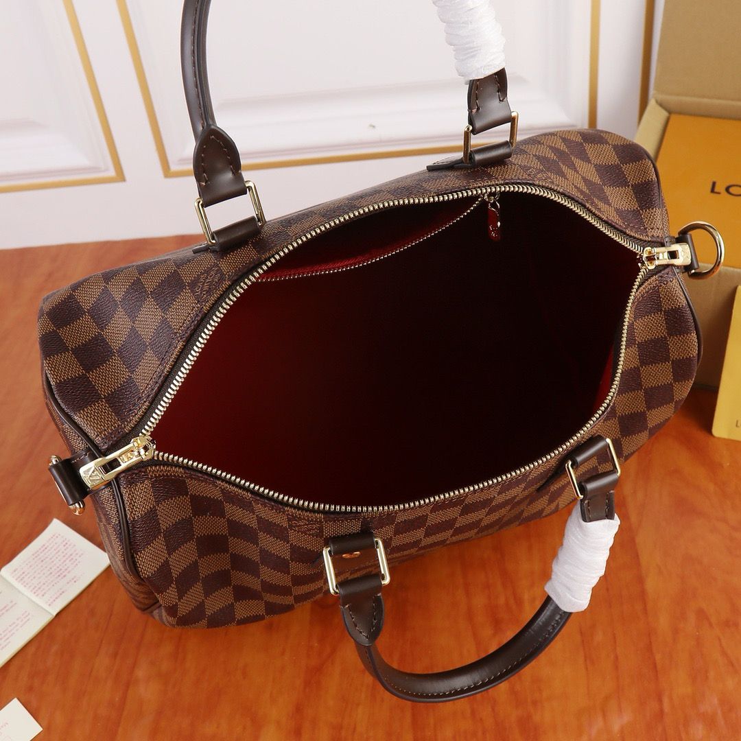 Lv Speedy Bandoulière Damier Ébène.