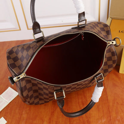 Lv Speedy Bandoulière Damier Ébène.