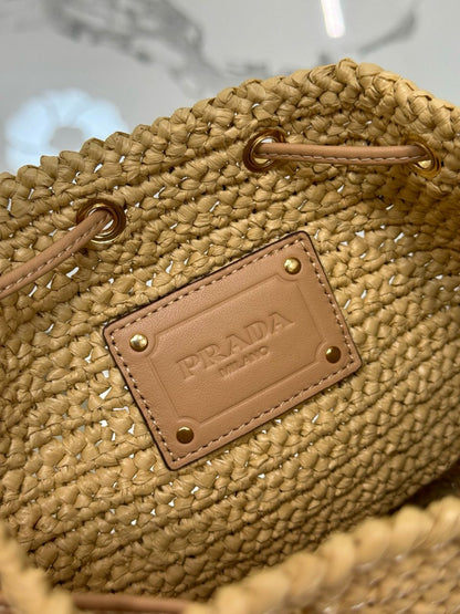 Prada Raffia Mini Bucket