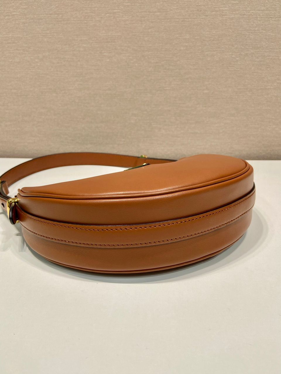 Prada Arqué Leather Brandy